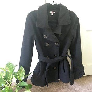 Gray dark charcoal pea coat jacket